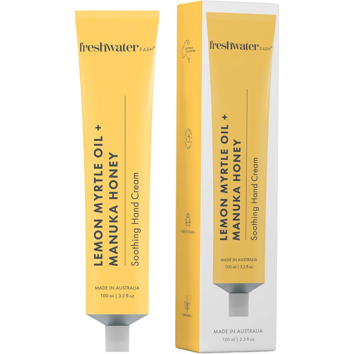 Freshwater Farm Australia Lemon Myrtle Oil & Manuka Honey Soothing Hand Cream 100mL