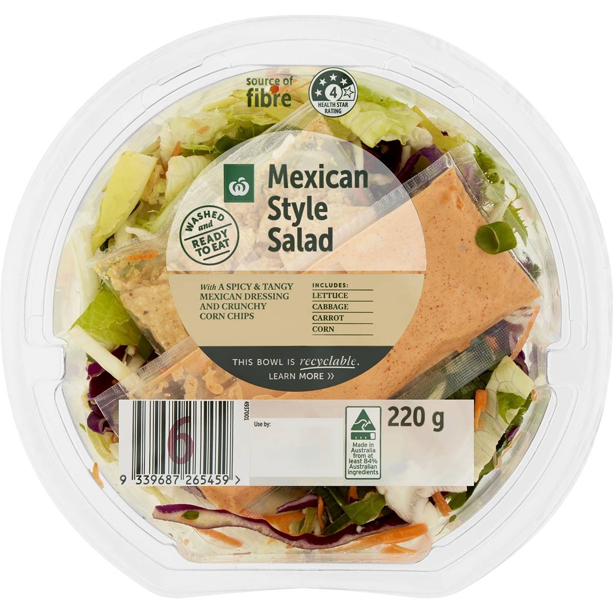 Calories in Woolworths Mexican Style Salad Bowl