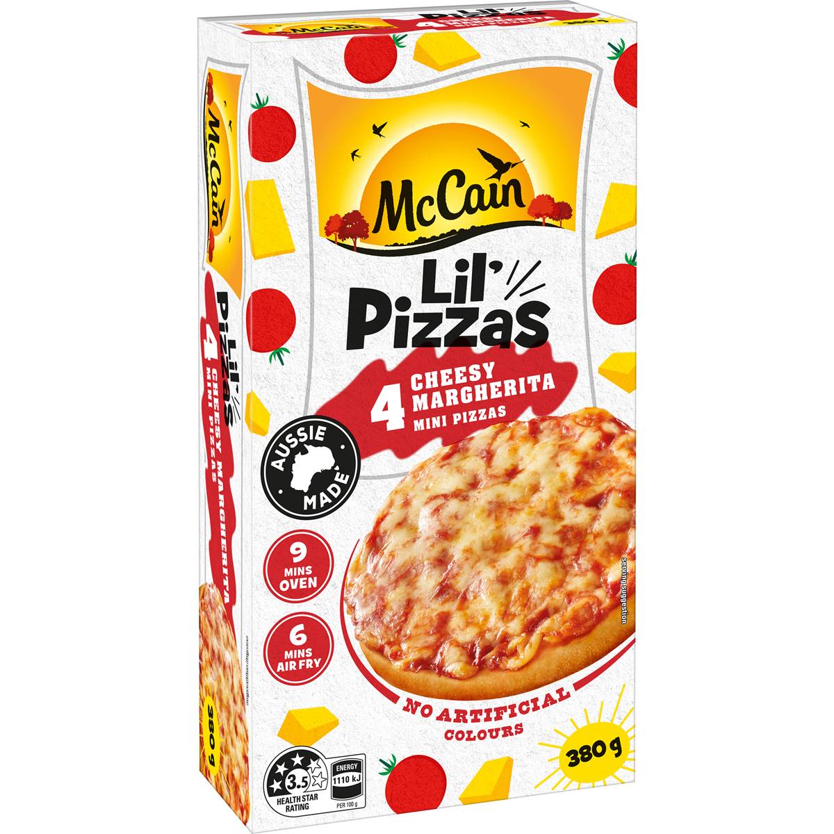 Calories in Mccain Lil Pizzas Snacks Cheesy Margherita