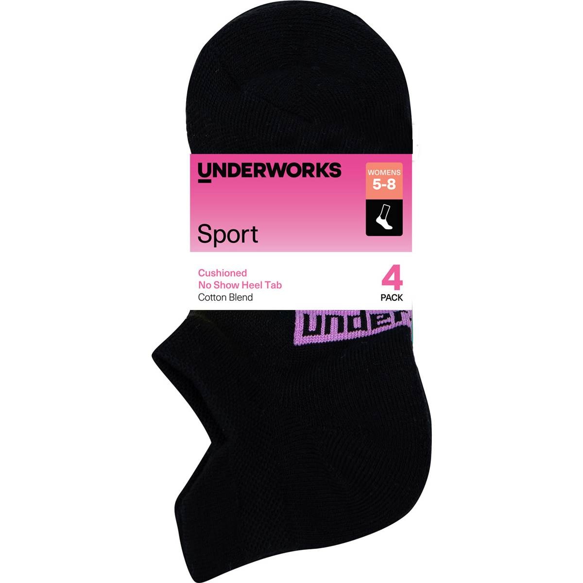 Underworks Ladies Heel Tab Size 5-8 Assorted
