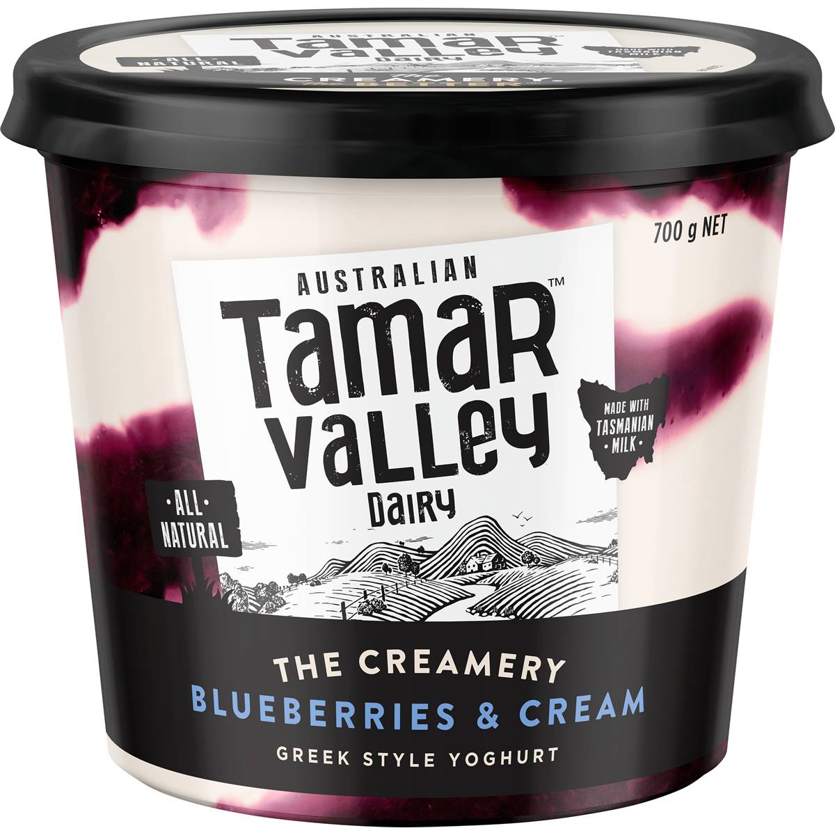 Calories in Tamar Valley Dairy Yoghurt Blueberry & Cream