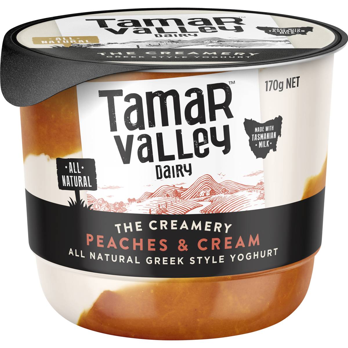 Calories in Tamar Valley Dairy Yoghurt Peaches & Cream