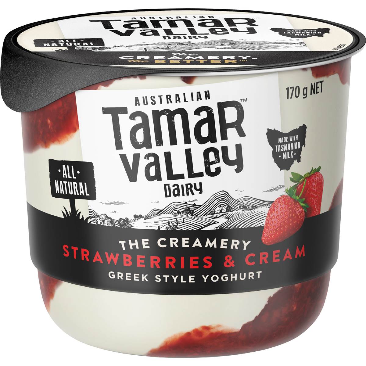 Tamar Valley Dairy Yoghurt Strawberry & Cream 170g