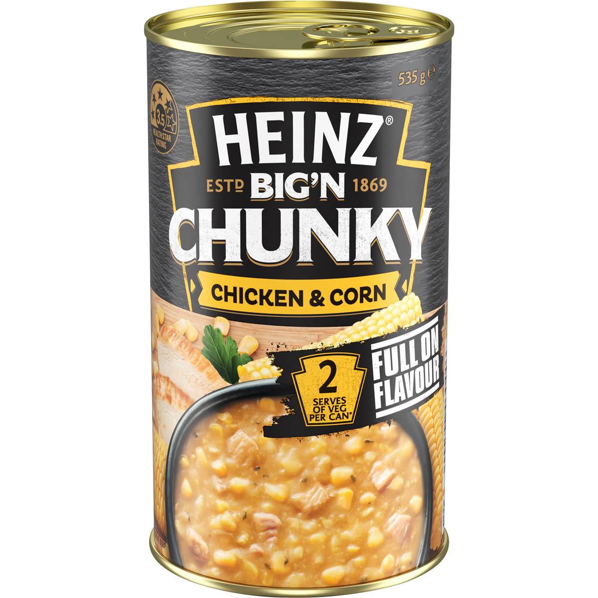 Calories in Heinz Big N Chunky Canned Soup Chicken & Corn calcount