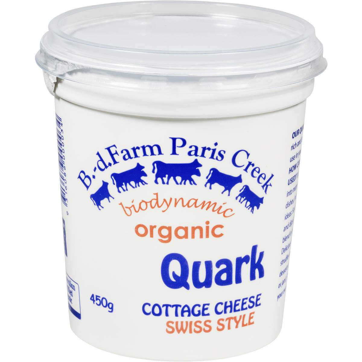 Paris Creek Organic Swiss Style Quark 450g | Woolworths
