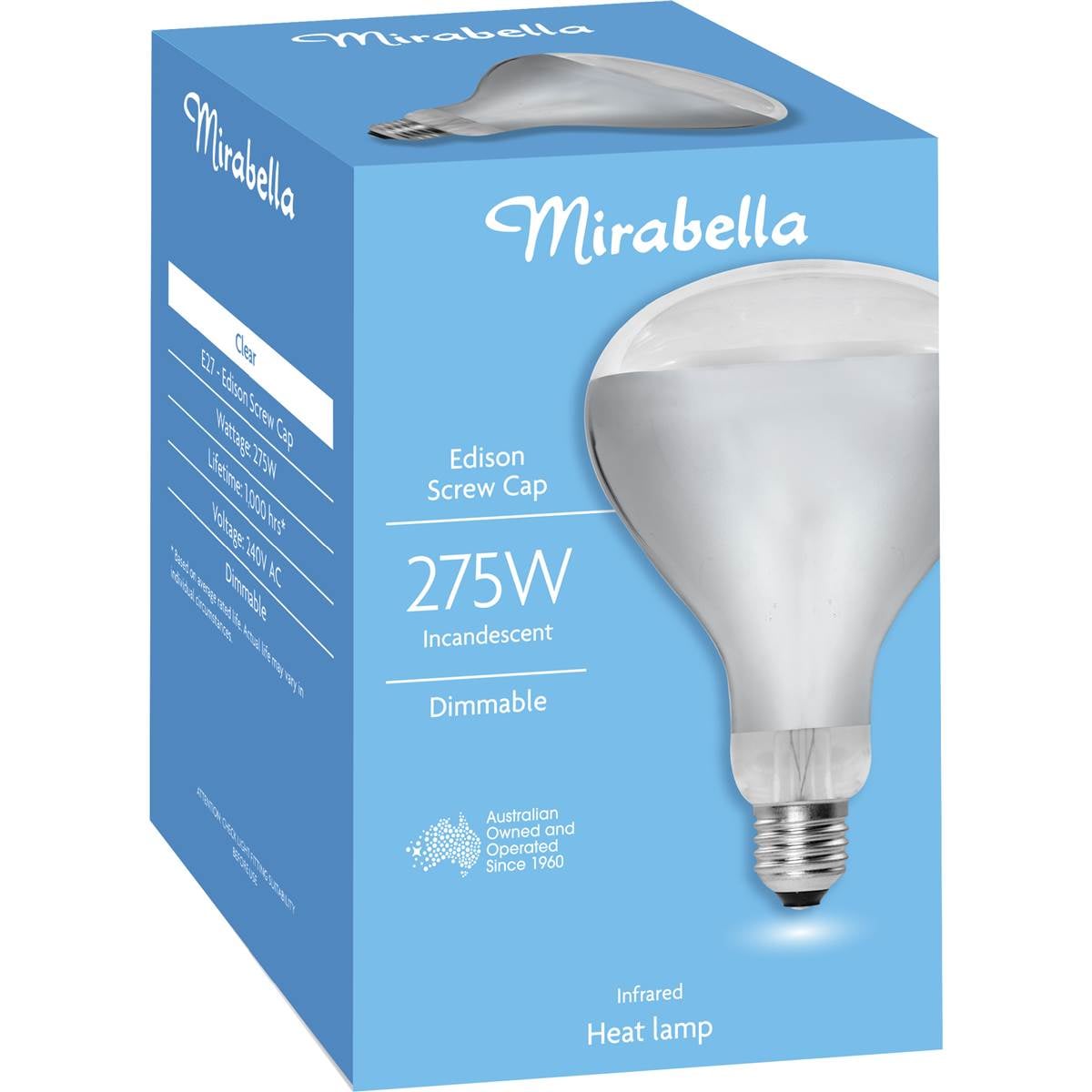 Mirabella Edison Screw 275w Dimmable Infrared Heat Lamp