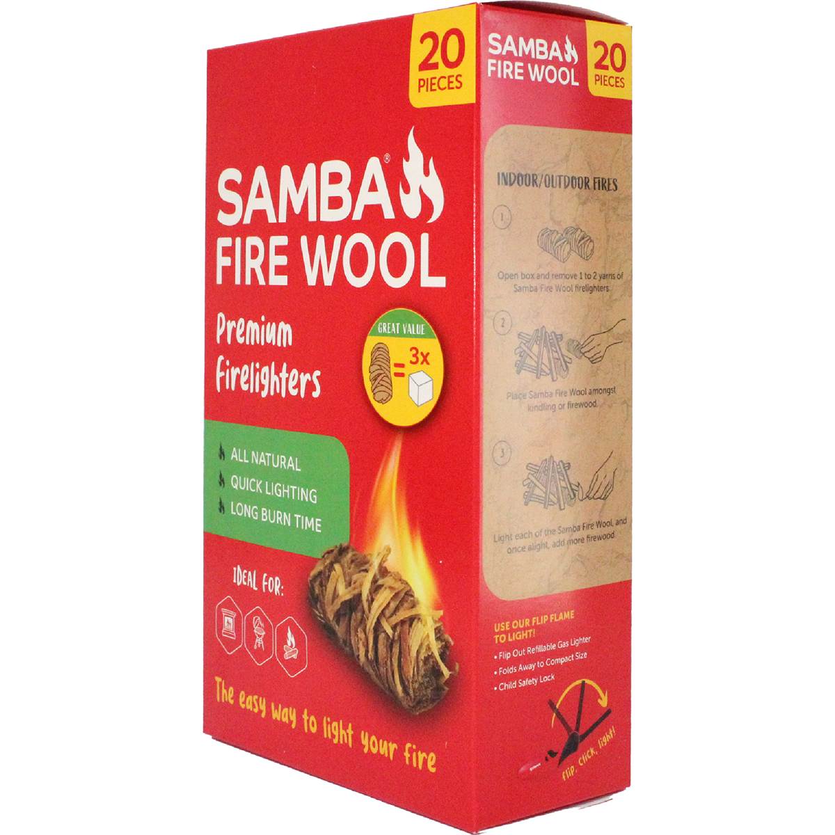 Samba Fire Wool Firelighter 20 pack