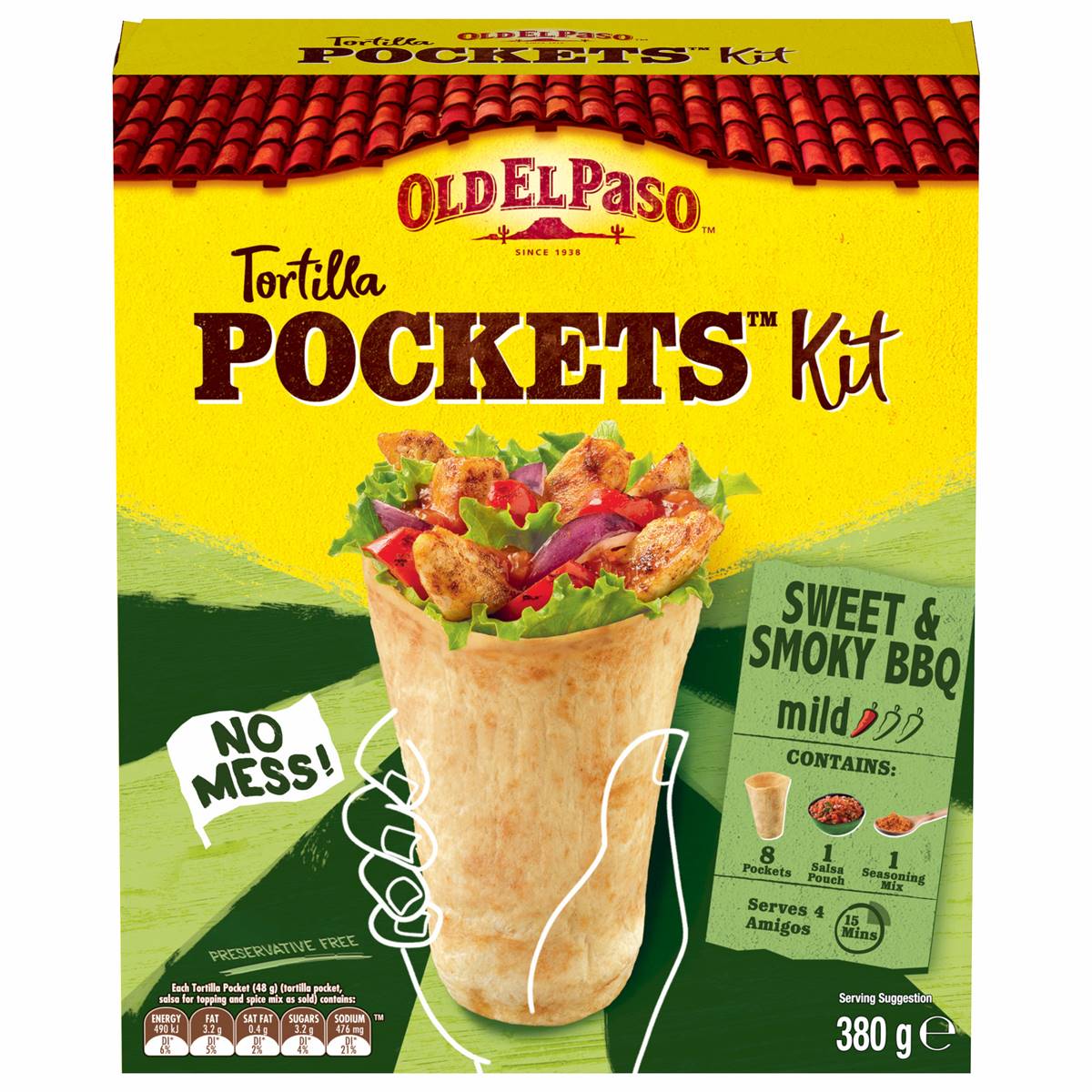 Calories in Old El Paso Tortilla Pockets Kit Original Mexican Style