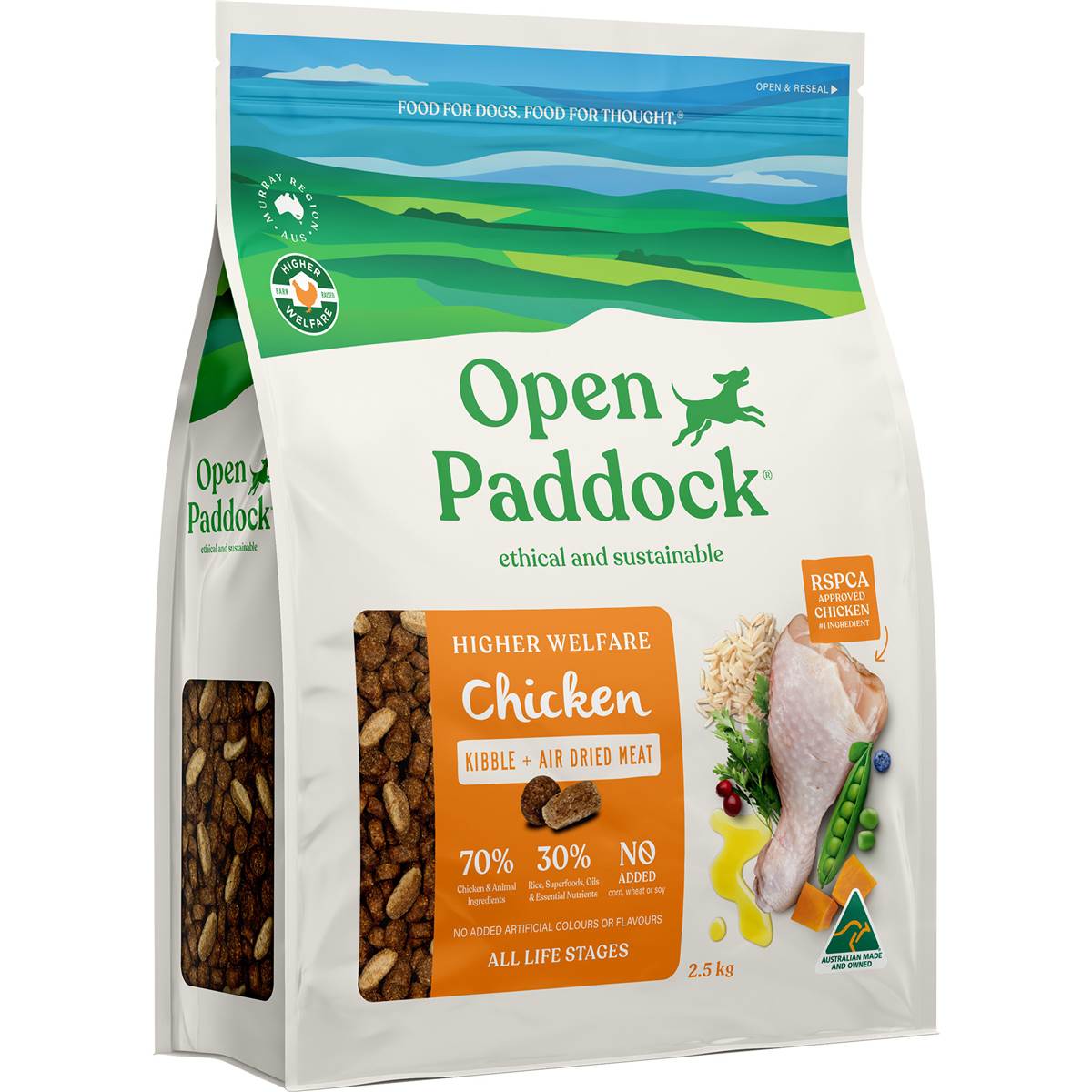 Open Paddock Chicken Kibble Air Dried Dry Dog Food 2.5kg – Woolworths