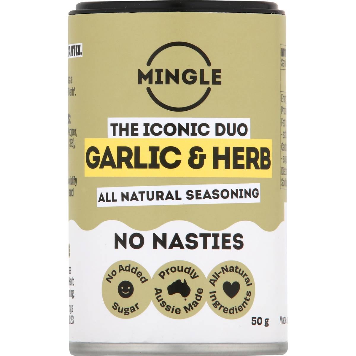 308 calories in Mingle Garlic & Herb All Natural Seasoning (100g) calcount