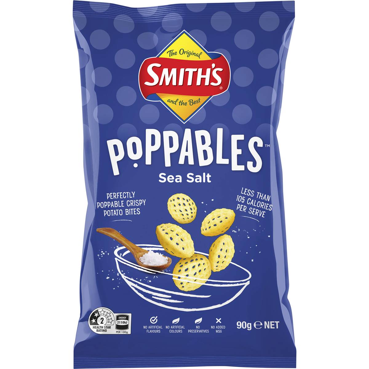 Calories in Smith's Poppables Potato Snacks Sea Salt