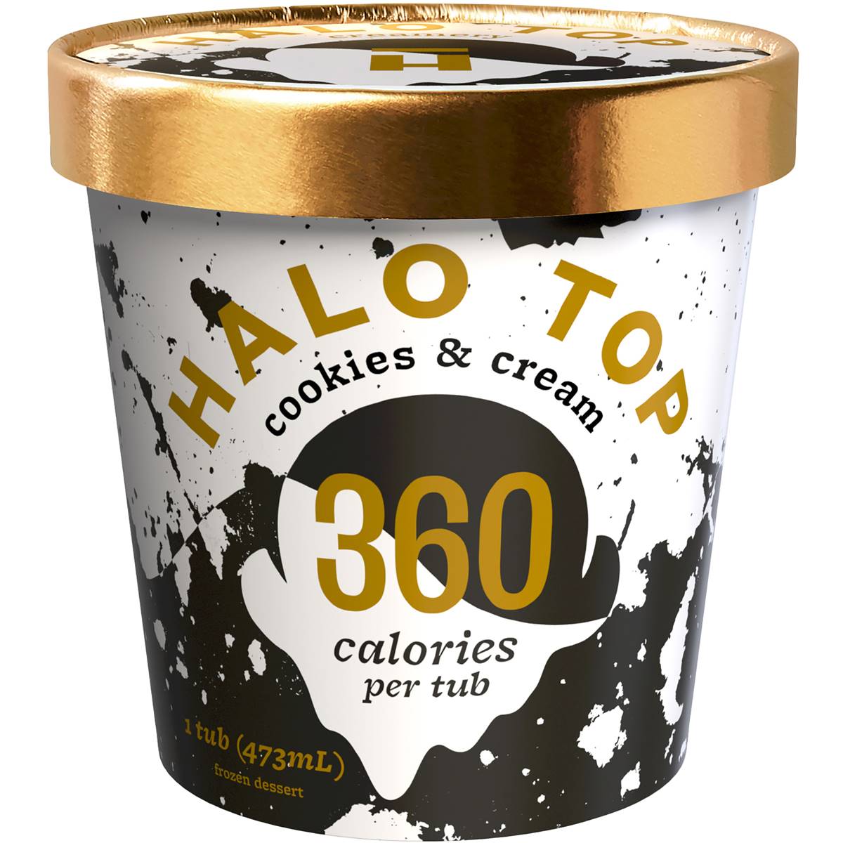 Calories in Halo Top Cookies & Cream Frozen Dessert Tub