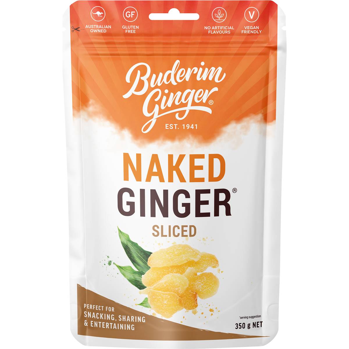 Calories in Buderim Ginger Ginger Sliced Naked Ginger