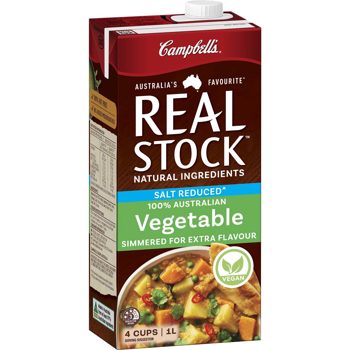 Campbell's Real Stock Vegetable Salt Reduced 1L