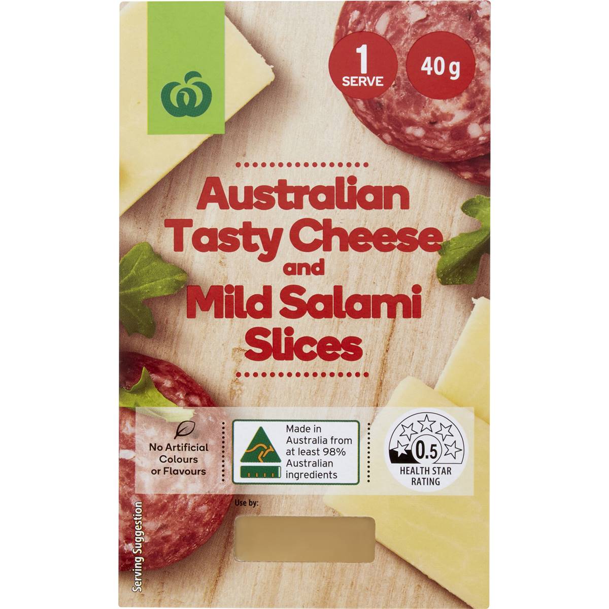 Calories in Woolworths Australian Tasty Cheese & Mild Salami Slices