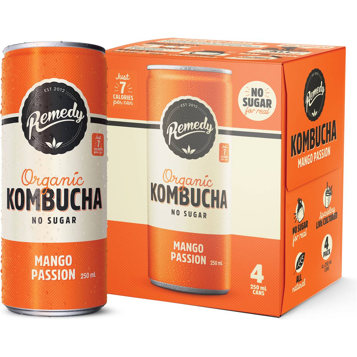 Remedy Organic Kombucha Mango Passion Cans