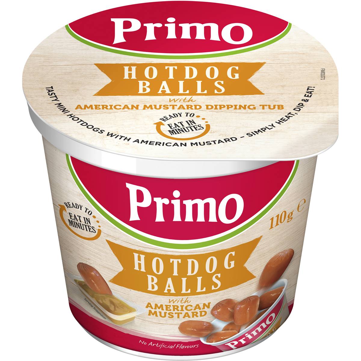 Calories in Primo Hot Dog Balls With American Mustard calcount