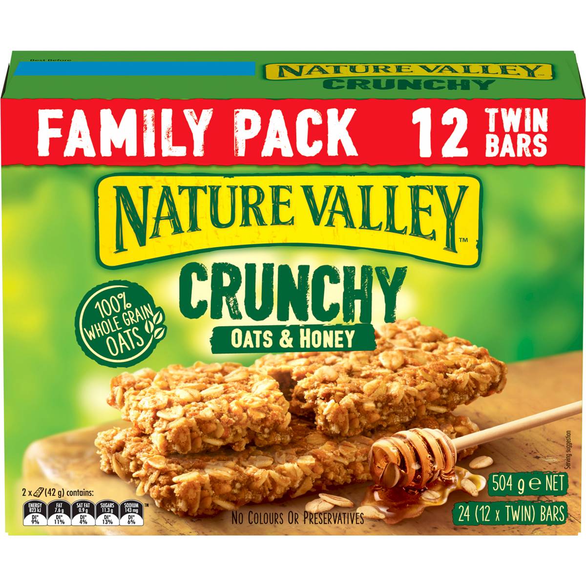 Calories in Nature Valley Crunchy Oats & Honey Granola Bars