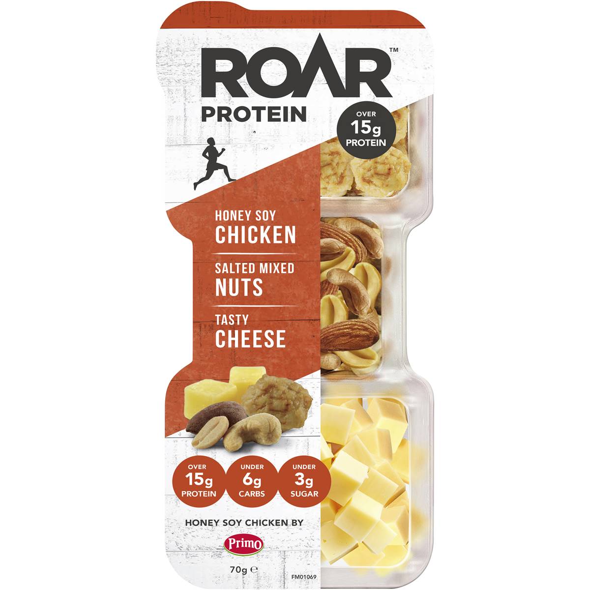Calories in Roar Protein Honey Soy Chicken, Mixed Nuts & Tasty Cheese