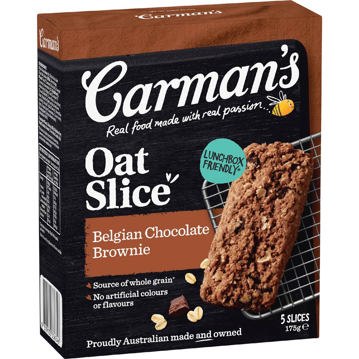 Calories in Carman's Oat Slice Belgian Chocolate Brownie calcount