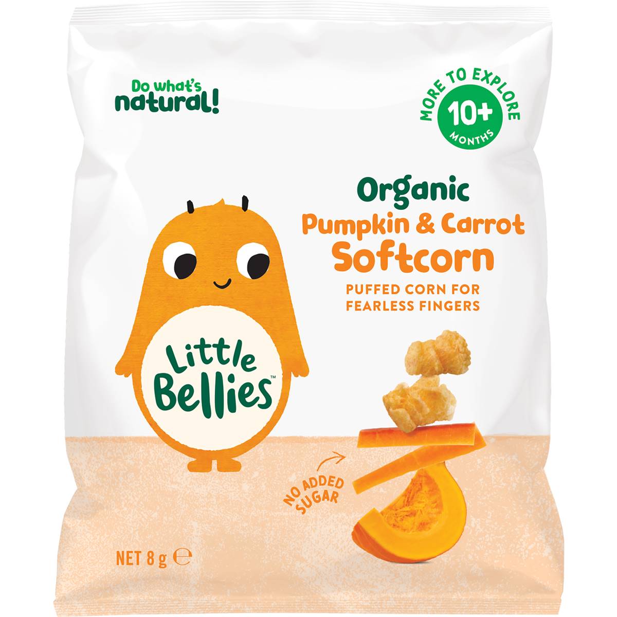 Calories in Baby Bellies Organic Puffs Carrot calcount