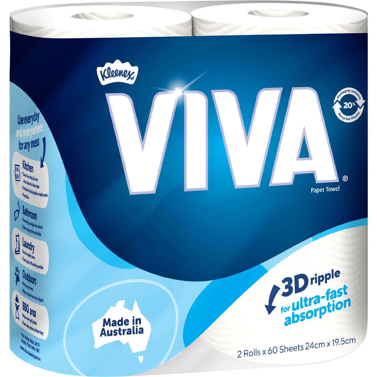 Viva White Paper Towel 2 x 60 pack