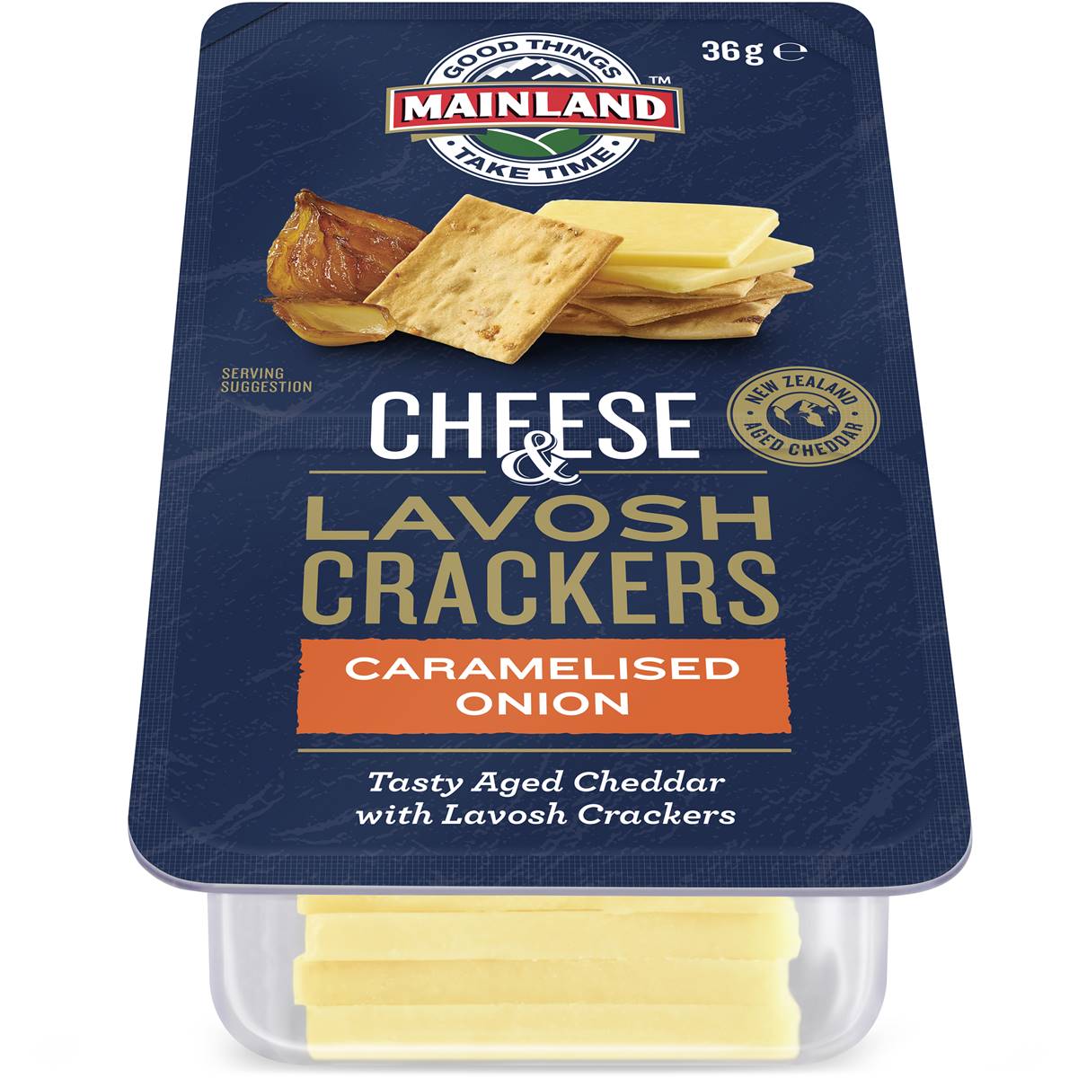 Calories in Mainland Cheese & Lavosh Crackers Caramelised Onion Calorie