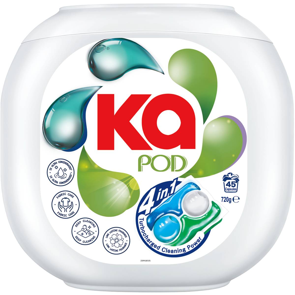 Ka Pod 4 In 1 Antibacterial Laundry Capsules 45 pack