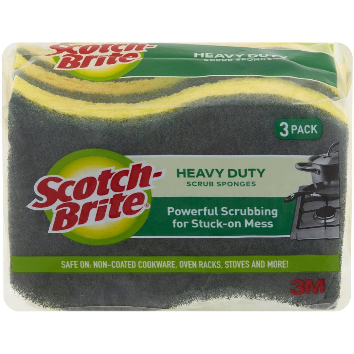 Scotch-Brite Heavy Duty Scourer & Sponge 3 pack – Woolworths