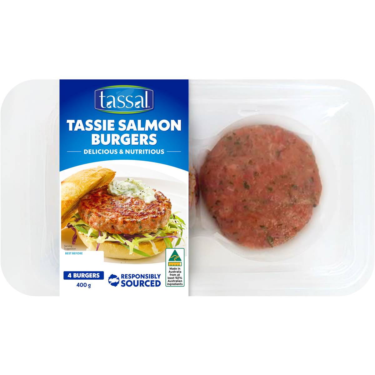 Calories in Tassal Tassie Salmon Burgers