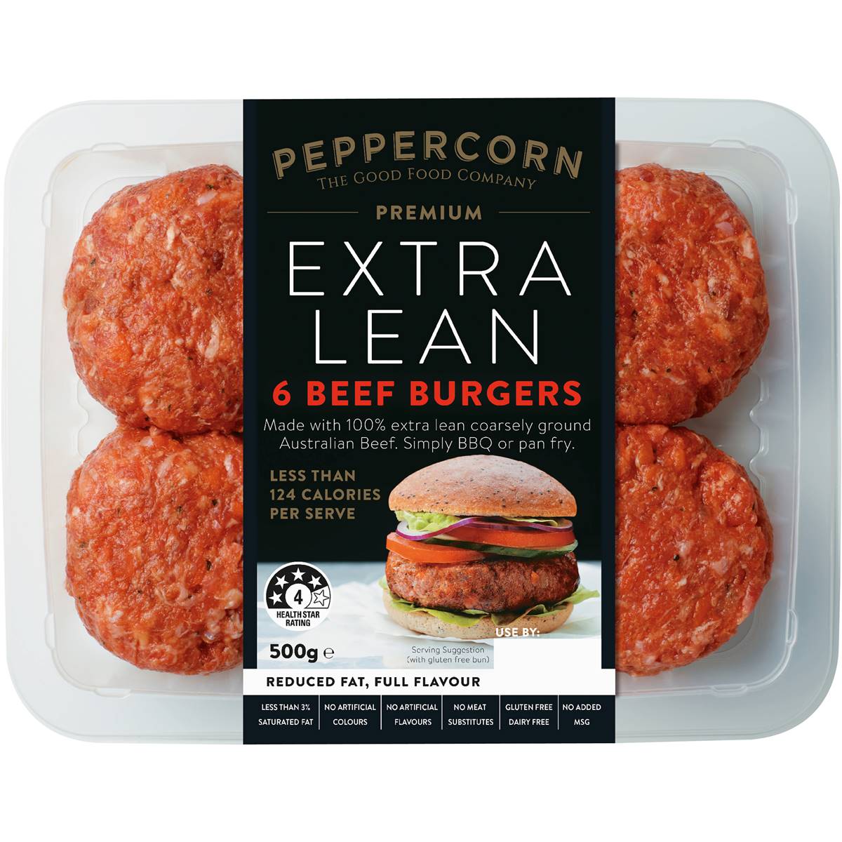 Calories in Peppercorn Beef Sausages Extra Lean calcount