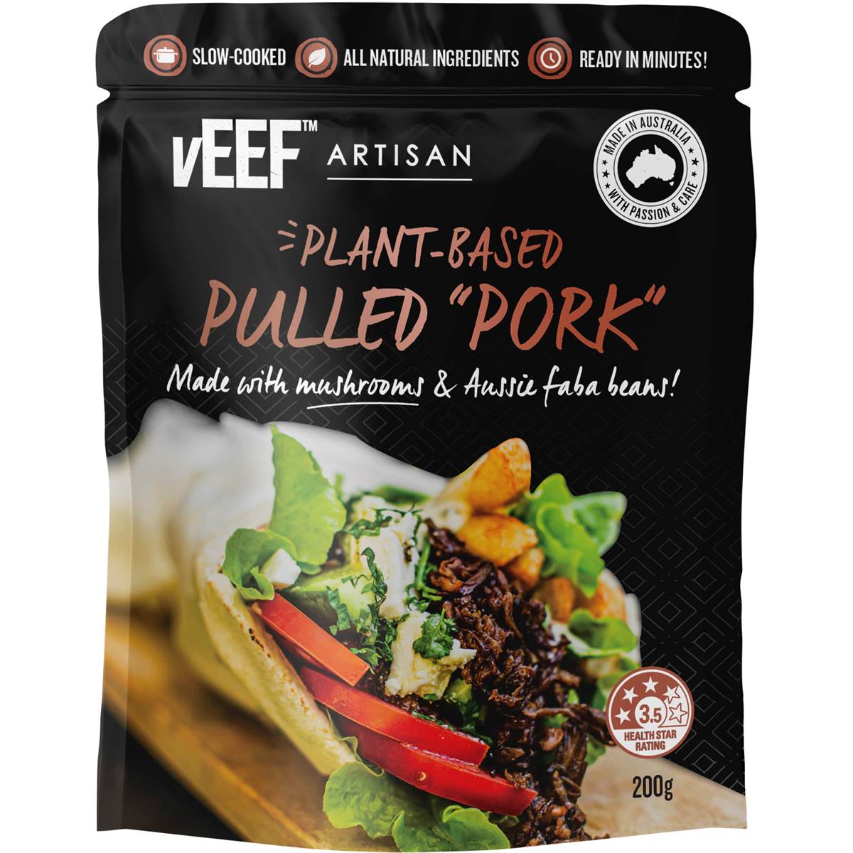 Calories in Veef Artisan Plant Based Pulled Pork Chilled Meal