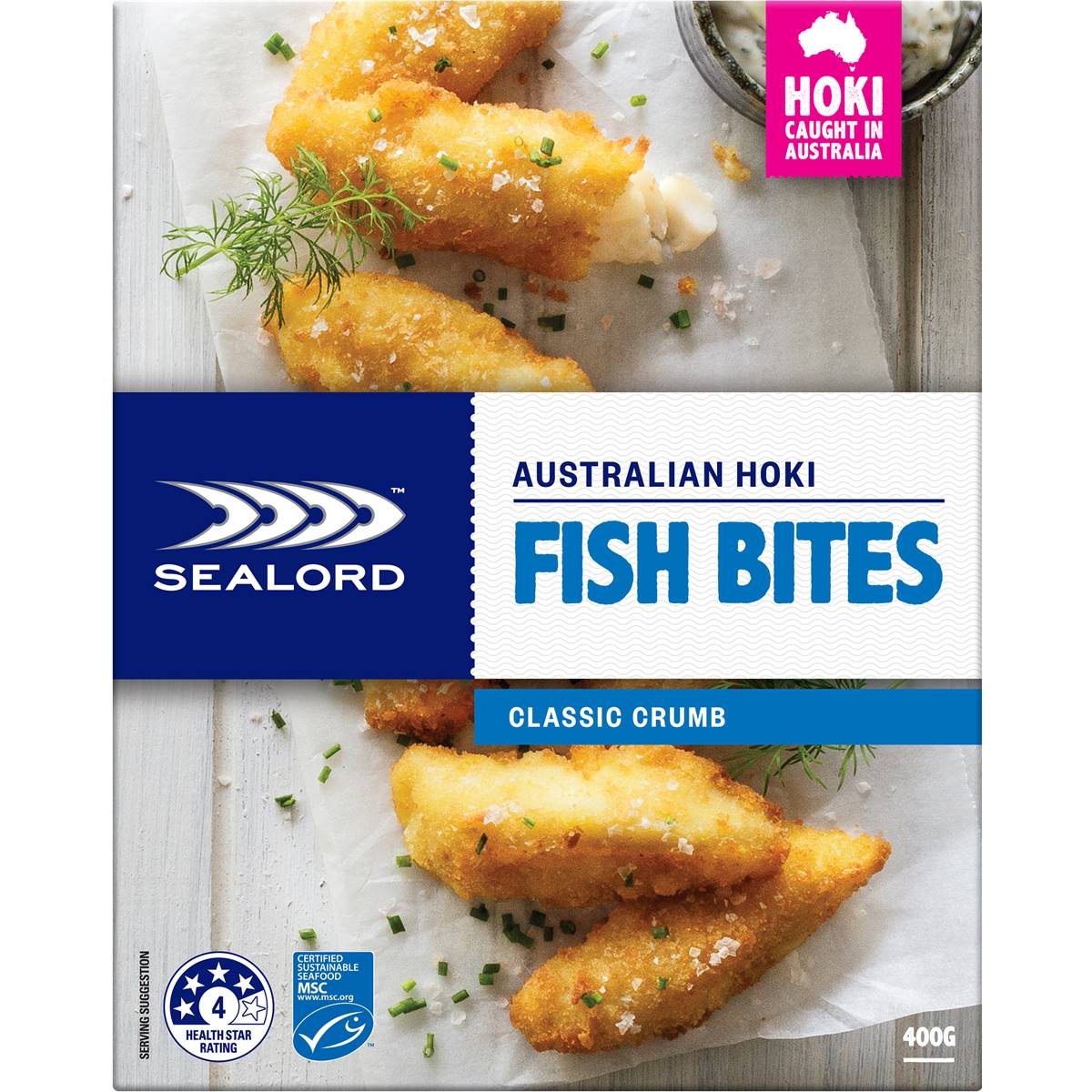 Calories in Sealord Australian Hoki Fish Bites Classic Crumb