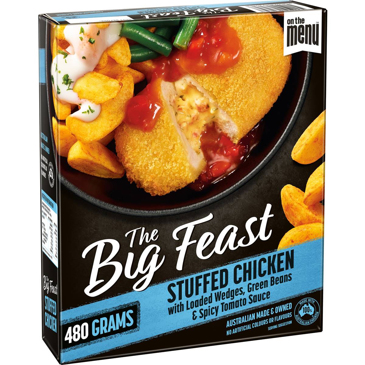 Calories in On The Menu Big Feast Stuffed Chicken With Wedges calcount