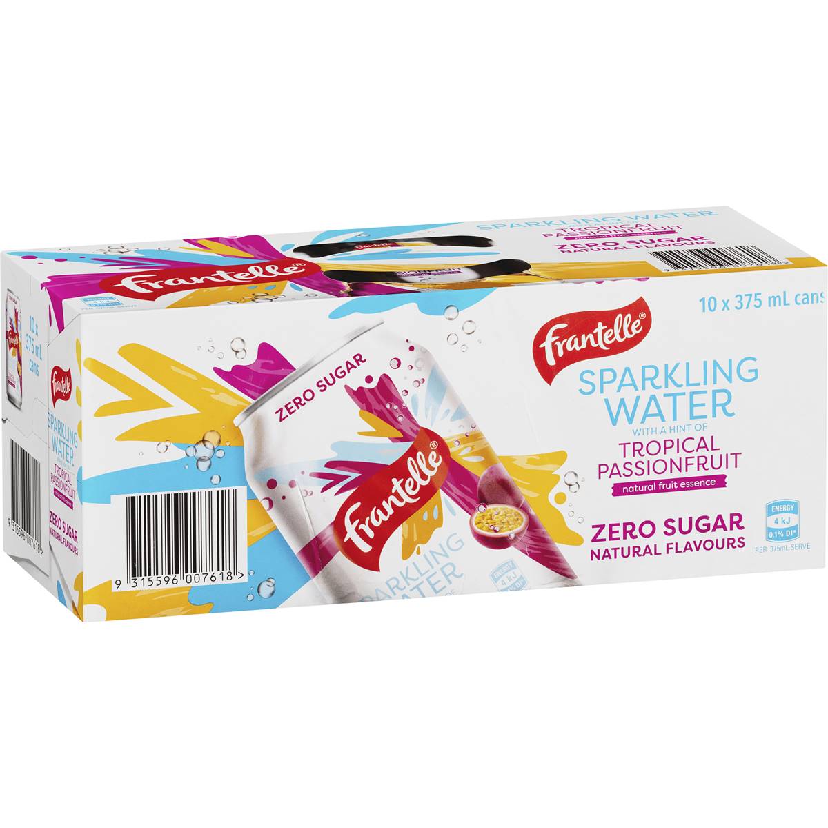 Calories in Frantelle Sparkling Water Tropical Passionfruit Cans calcount