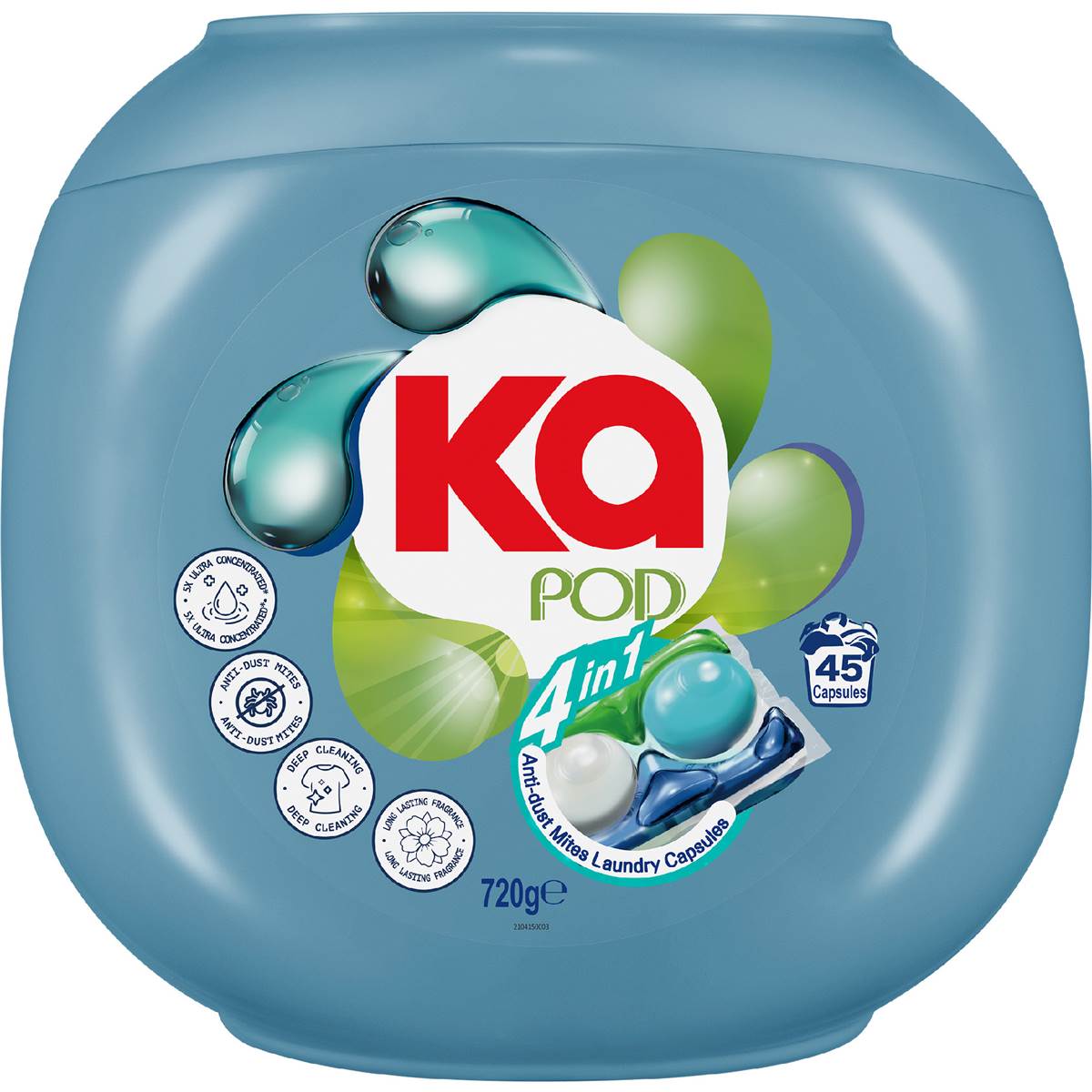 Ka Pod 4 In 1 Anti Dust Mites Laundry Capsules 45 pack