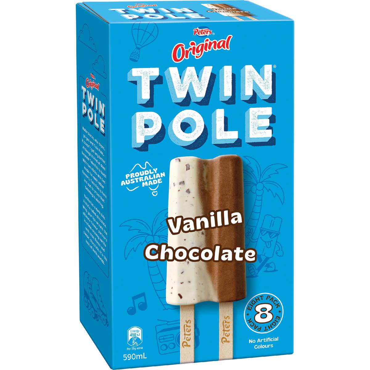 Peters Original Twin Pole Vanilla Choc 8 pack