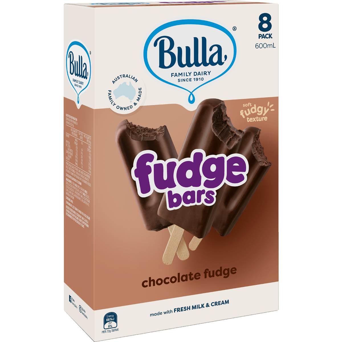 Bulla Fudge Bars 8 pack
