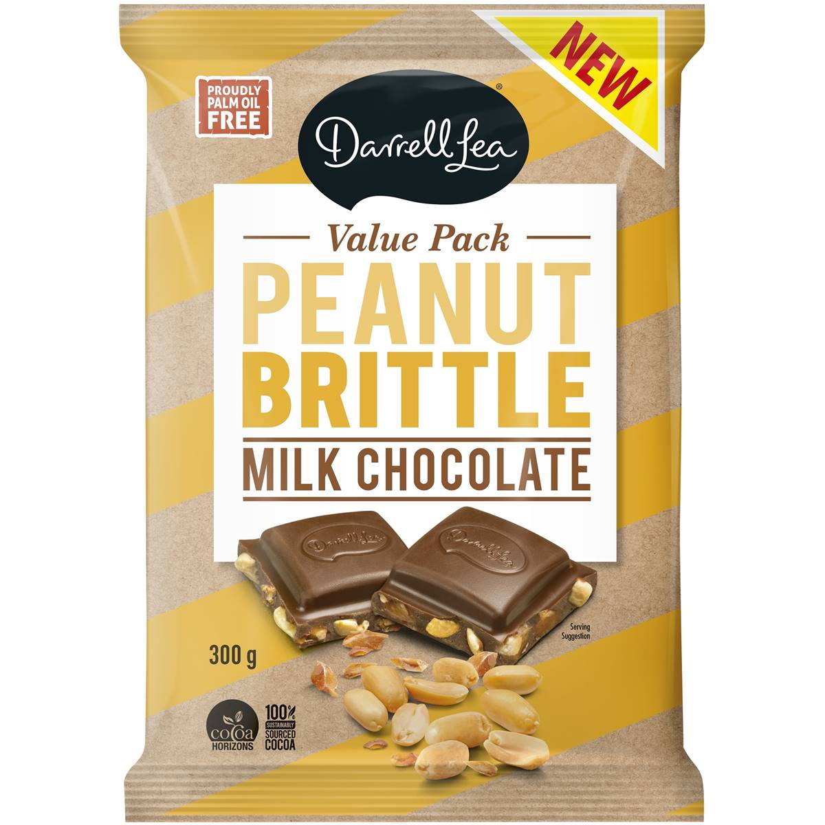 Calories in Darrell Lea Peanut Brittle Milk Chocolate Big Block calcount