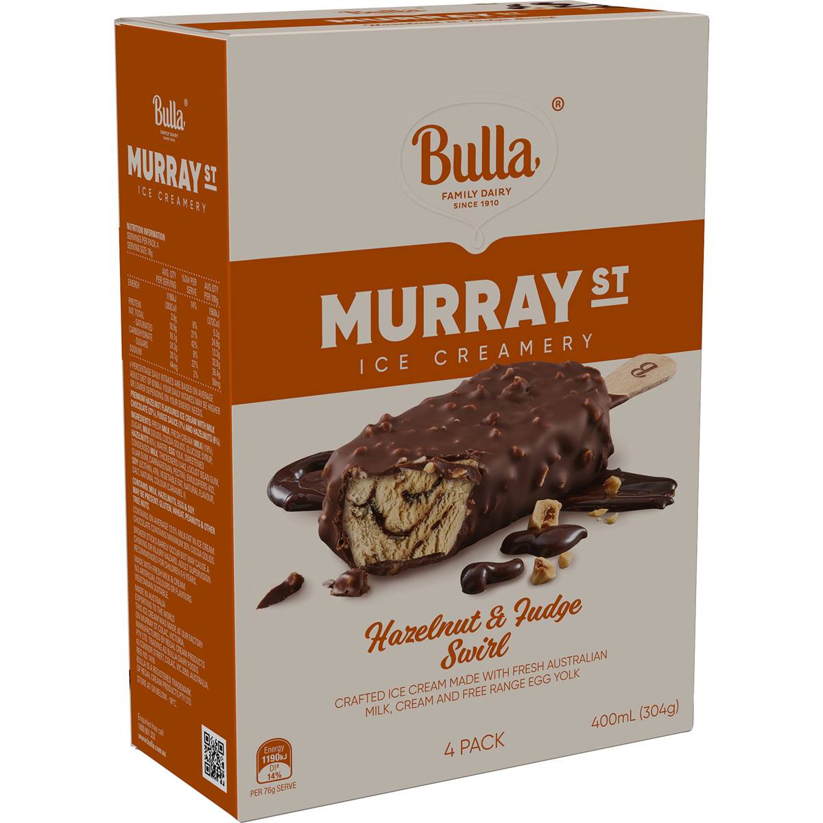 Calories In Bulla Murray St Caramelised Peanut Brittle Ice Cream Sticks 4 Pack Calcount 7332