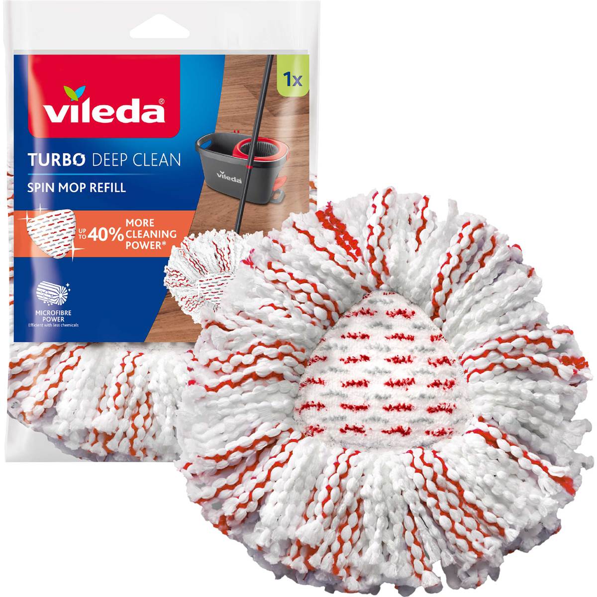 Vileda Easy Wring & Clean Spin Mop 3-In-1 Refill each