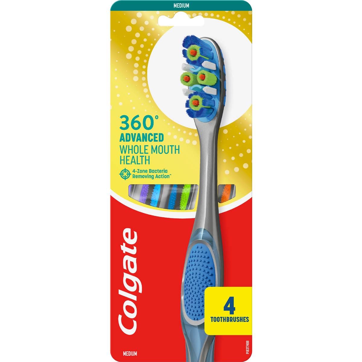 Colgate Toothbrush 360 Advanced Medium 4 pack
