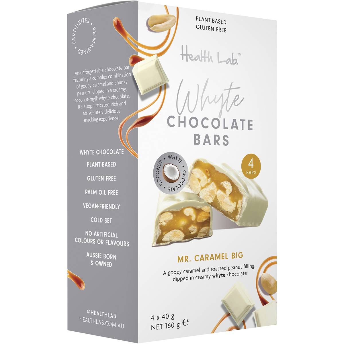 Calories in Health Lab Caramel Whyte Mylk Chocolate Bar