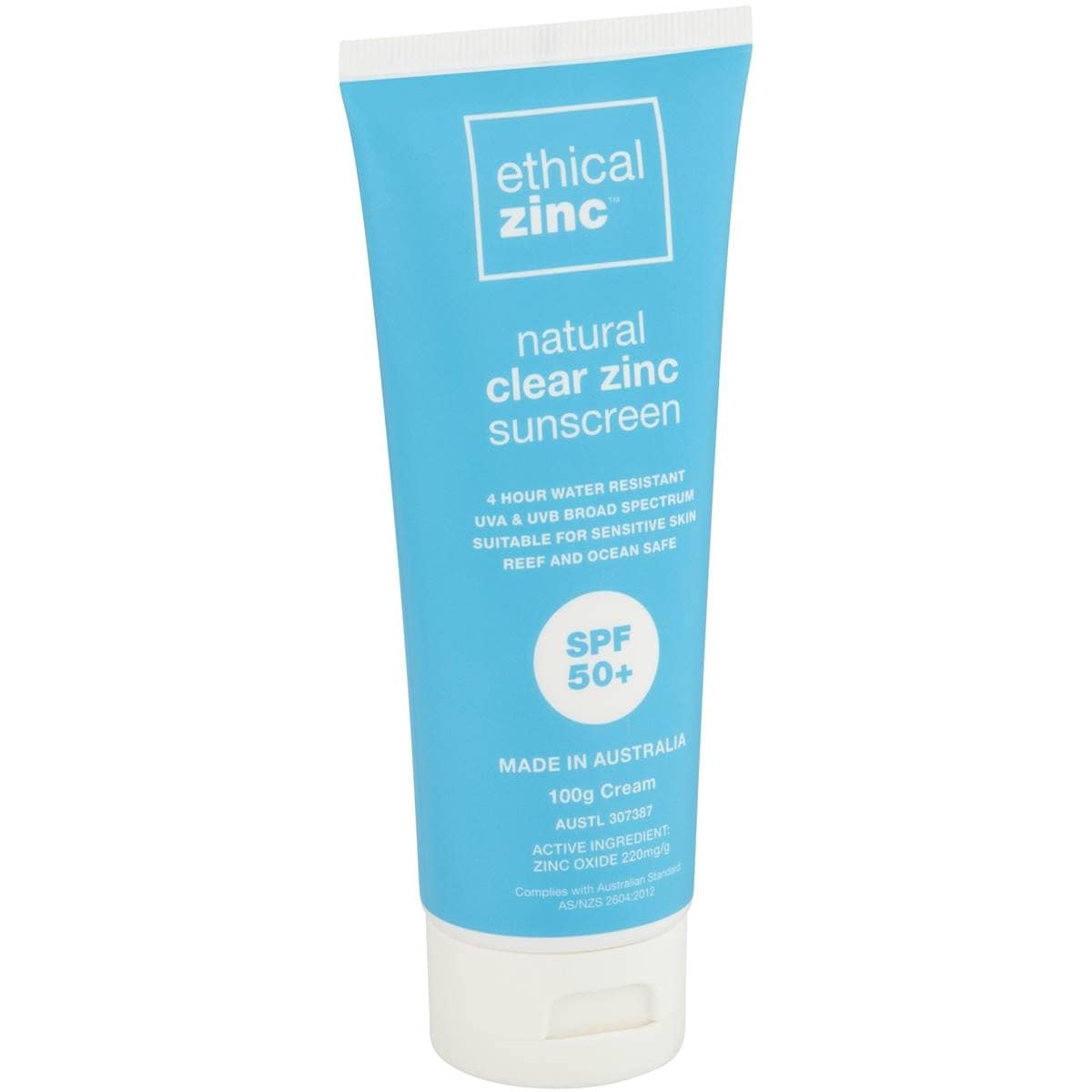 Ethical Zinc SPF 50+ Natural Clear Zinc Sunscreen 100g – Woolworths