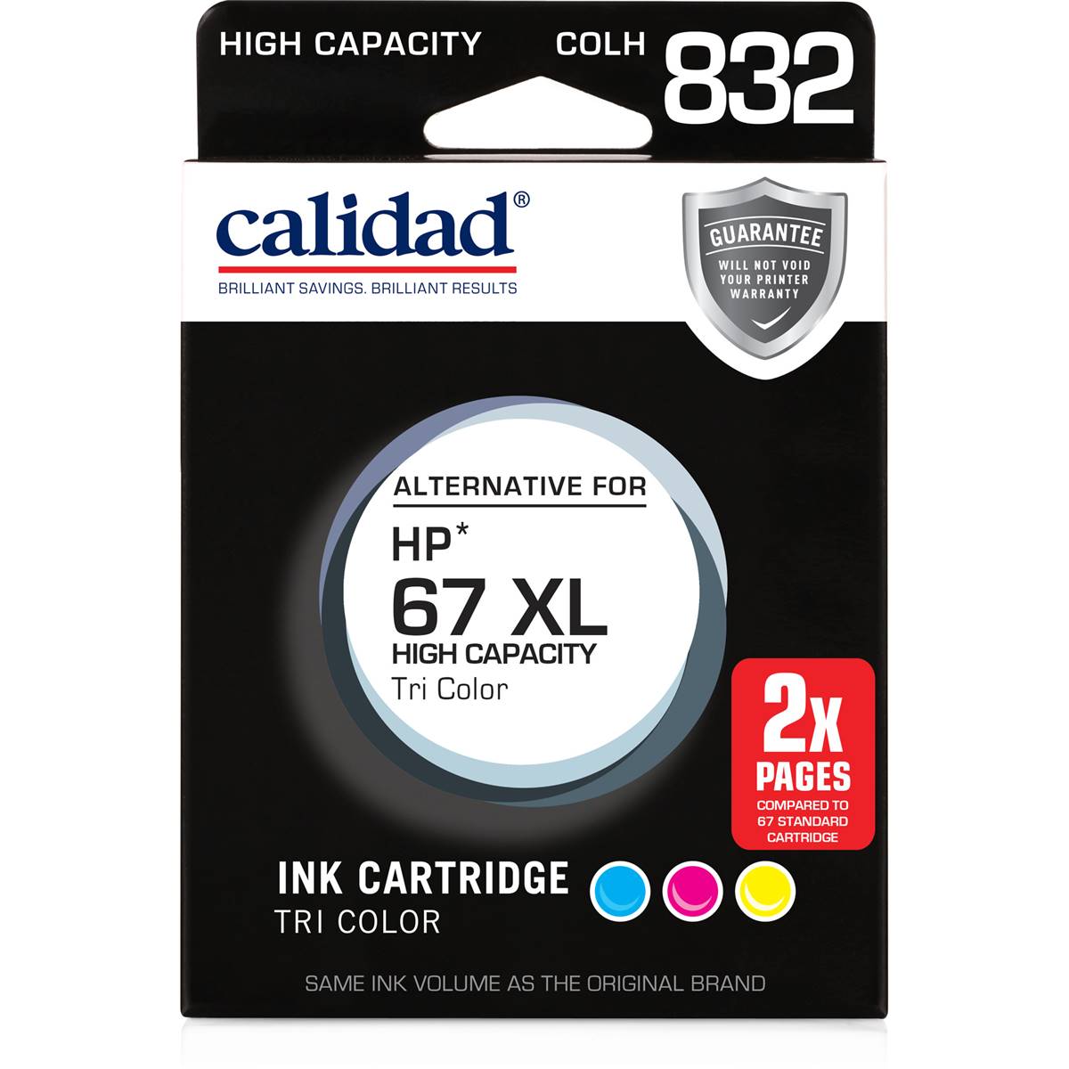 Calidad HP 67 XL Tri Colour 832-COLH Ink Cartridge each