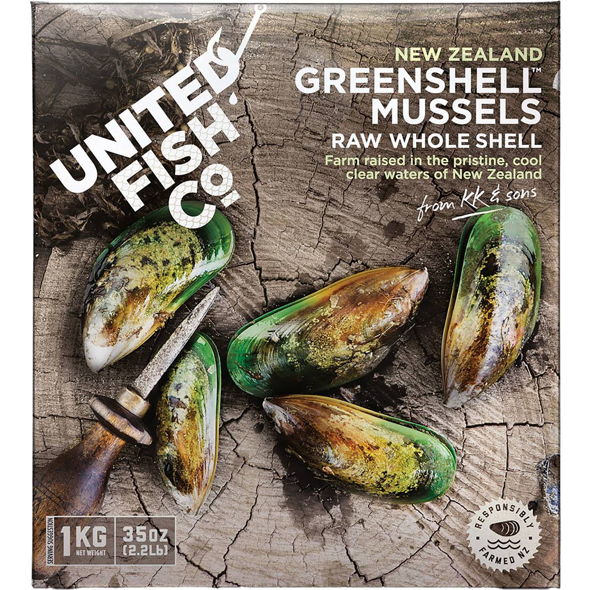 United Fish Co Whole Shell Greenshell Mussels Frozen