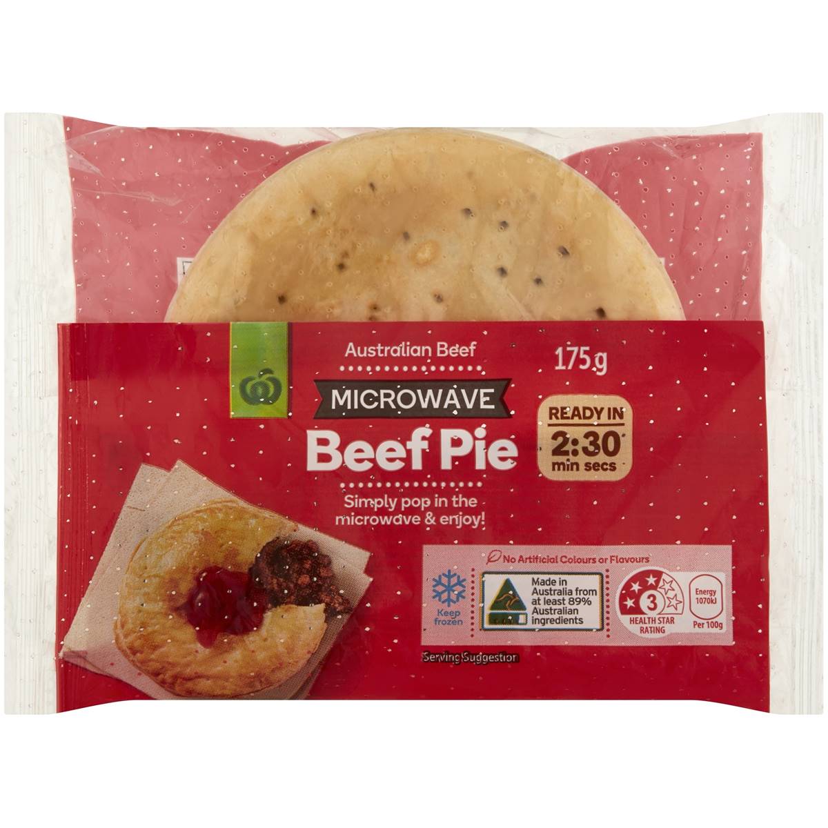 Woolworths Australian Beef Microwave Pie