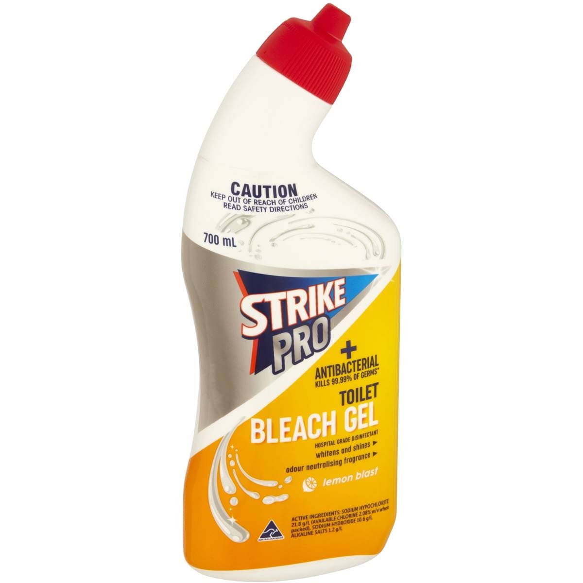 Strike Pro Antibacterial Bleach Gel Toilet Cleaner Lemon Blast
