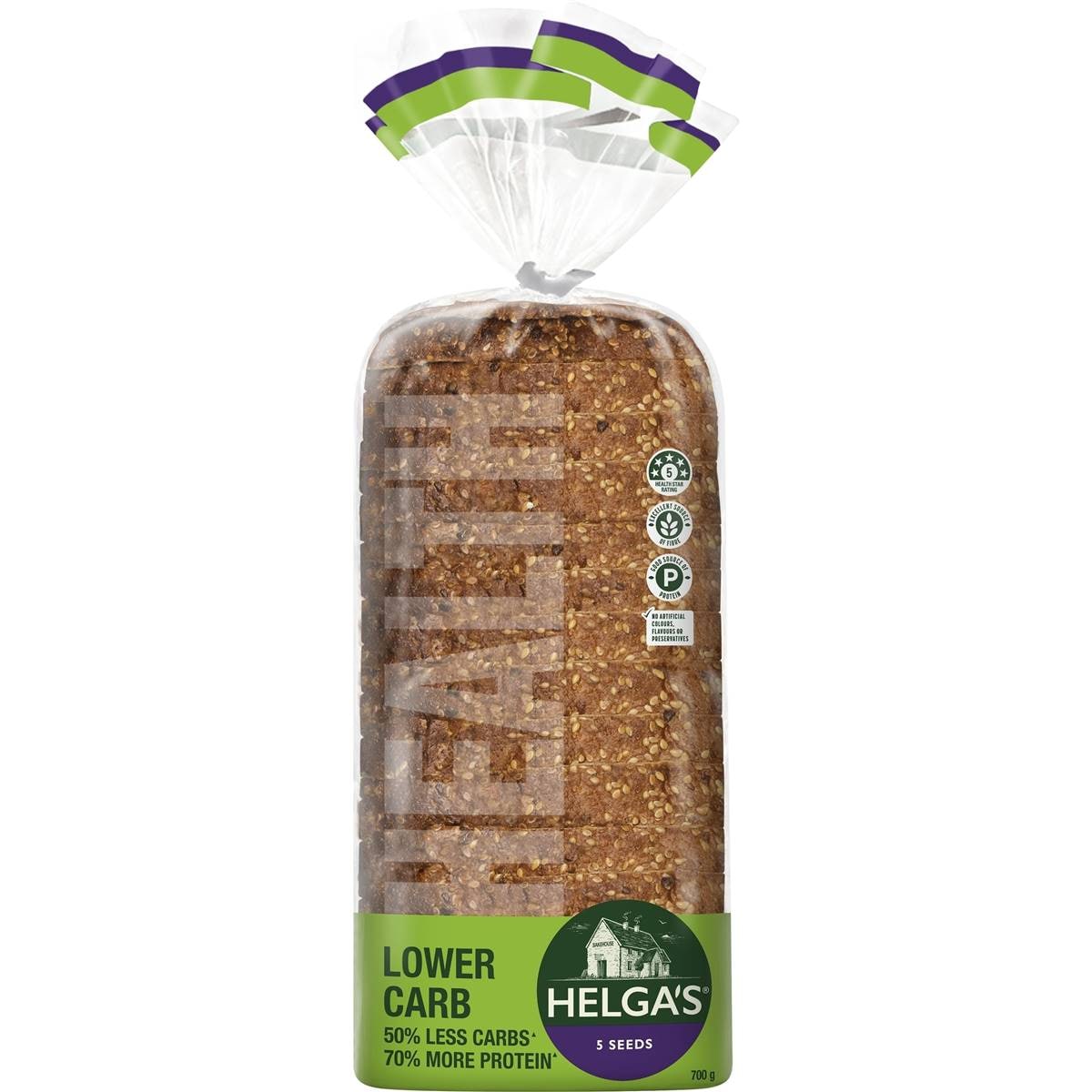 268 calories in Helga's Low Carb Soy & Toasted Sesame Bread Loaf (100g