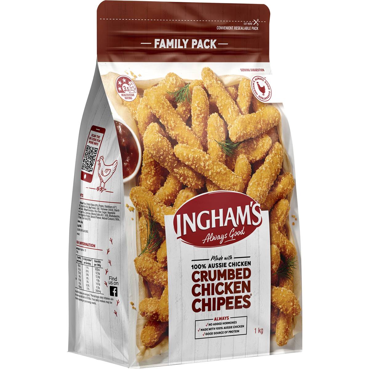 Calories in Ingham's Crumbed Chicken Kiev Garlic Butter Frozen Meal